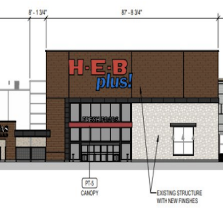 H-E-B Plus expansion in Kyle rendering presented before Kyle city council on March 26.