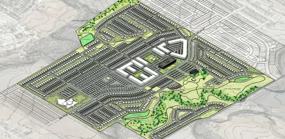 drawing of map of planned development